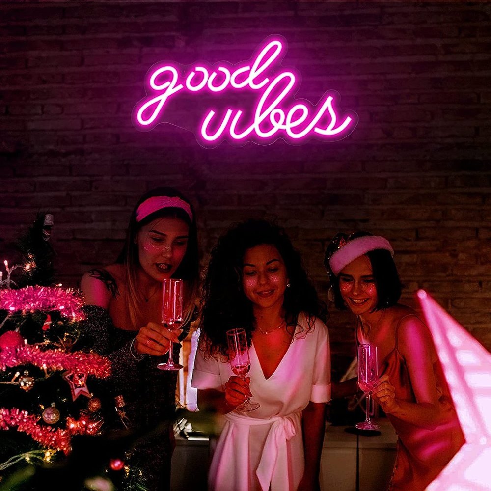 Good Vibes Only Neon Pink Party/Dorm/Wedding/Bday/Babyshower/Graduation Decor - Picture 7 of 7